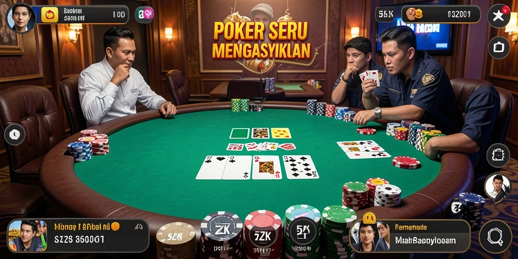 Screenshot gameplay 5ZK menampilkan aksi seru permainan Poker.