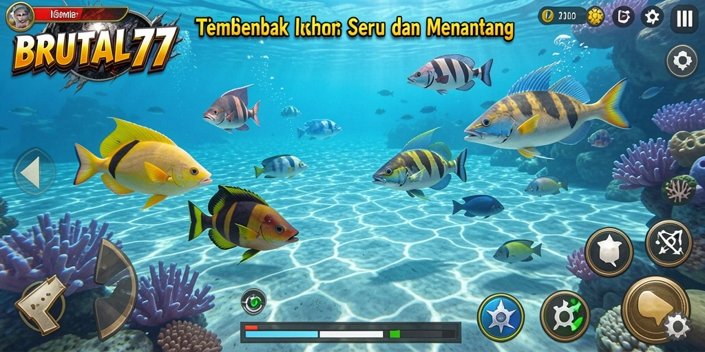 Gameplay seru menembak ikan di BRUTAL77.