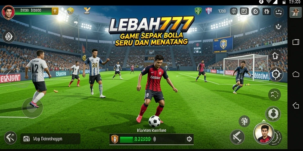 Tampilan gameplay menarik dari LEBAH777 dengan aksi sepak bola seru.