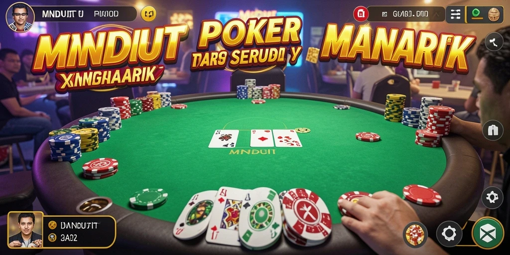 Tampilan dinamis dari gameplay Poker MNDUIT yang seru.