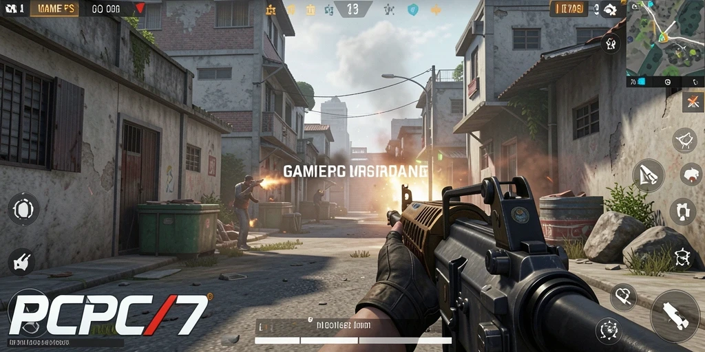 Tampilan gameplay seru dan menegangkan dari <strong>PCPC7</strong> saat bertempur dengan musuh.