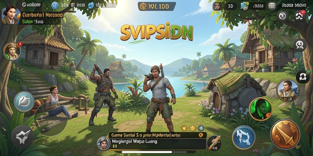 Tampilan gameplay SVIPSIDN yang ceria dan menghibur.