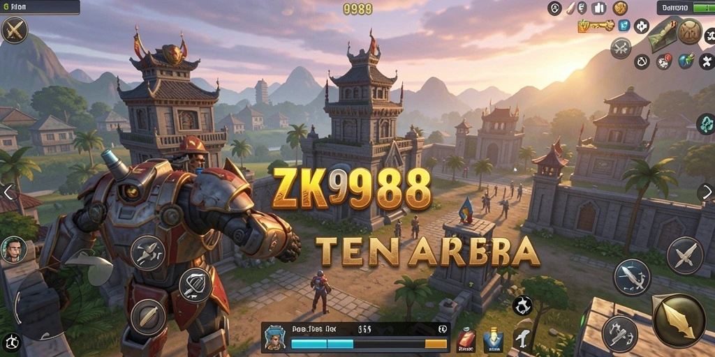 Tangkapan layar gameplay ZK988 menampilkan aksi Tower Defense yang mendebarkan.
